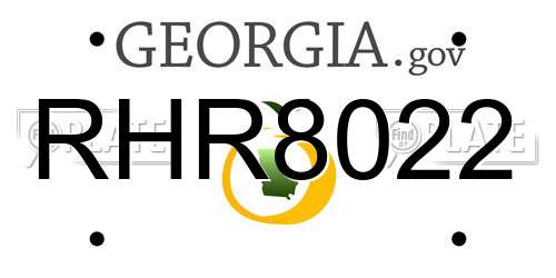 RHR8022 Georgia License Plate