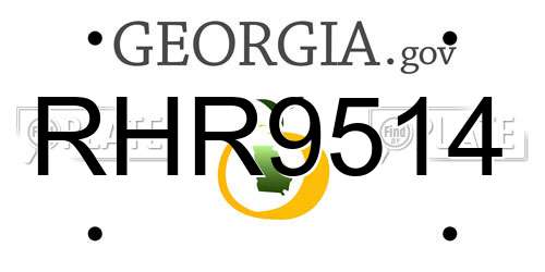 RHR9514 Georgia License Plate