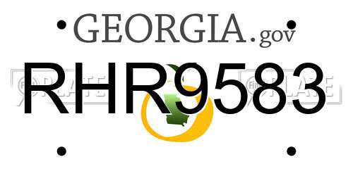 RHR9583 Georgia License Plate