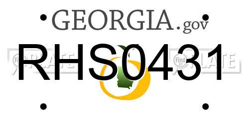 RHS0431 Georgia License Plate