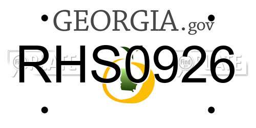 RHS0926 Georgia License Plate