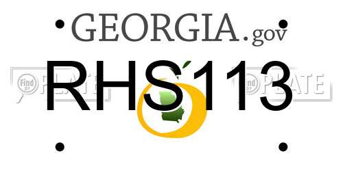 RHS113 Georgia License Plate