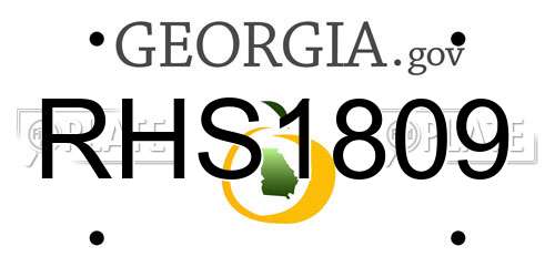 RHS1809 Georgia License Plate