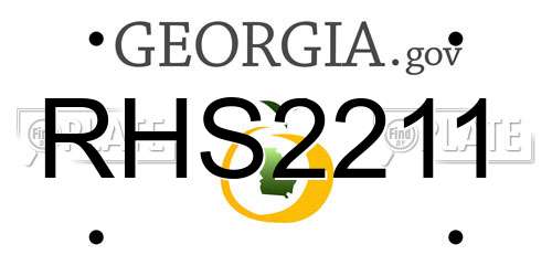 RHS2211 Georgia License Plate