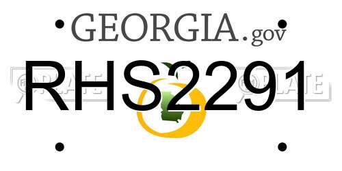 RHS2291 Georgia License Plate