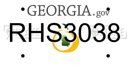 RHS3038 Georgia License Plate