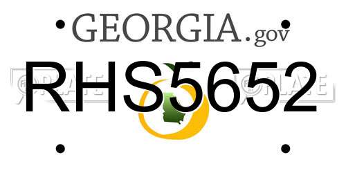 RHS5652 Georgia License Plate