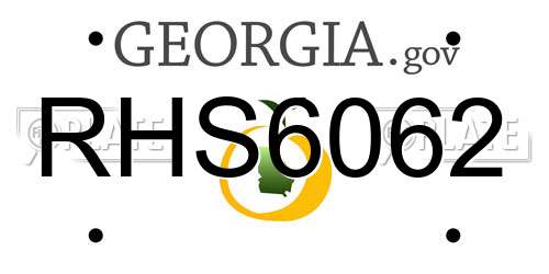 RHS6062 Georgia License Plate