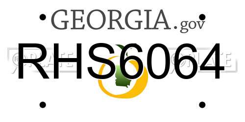 RHS6064 Georgia License Plate