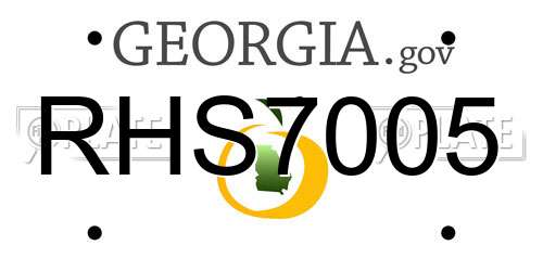 RHS7005 Georgia License Plate