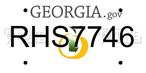 RHS7746 Georgia License Plate