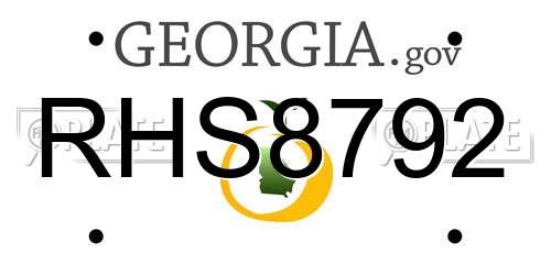 RHS8792 Georgia License Plate