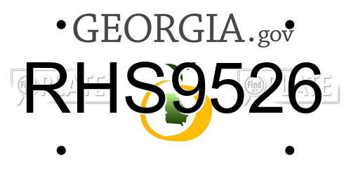 RHS9526 Georgia License Plate