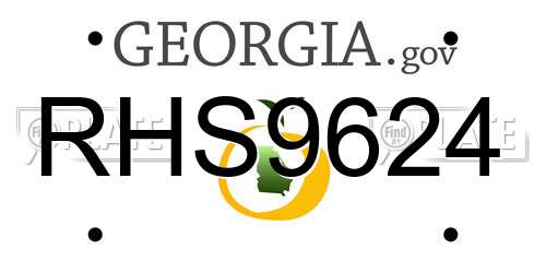 RHS9624 Georgia License Plate