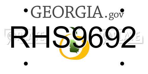 RHS9692 Georgia License Plate