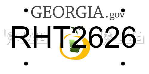 RHT2626 Georgia License Plate