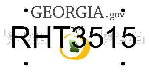 RHT3515 Georgia License Plate