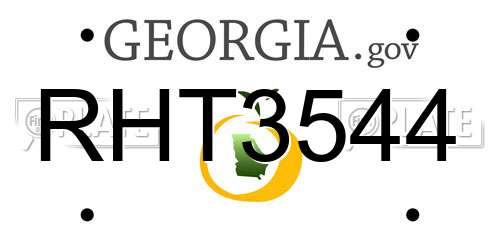 RHT3544 Georgia License Plate
