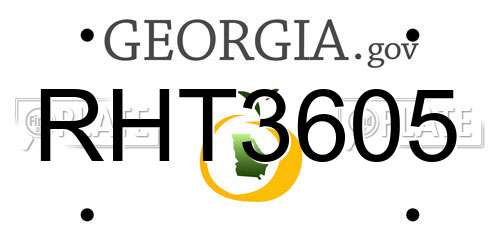 RHT3605 Georgia License Plate