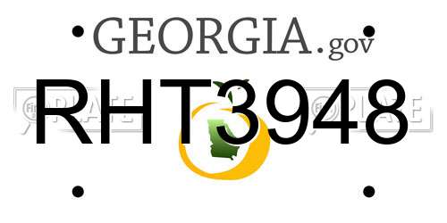 RHT3948 Georgia License Plate