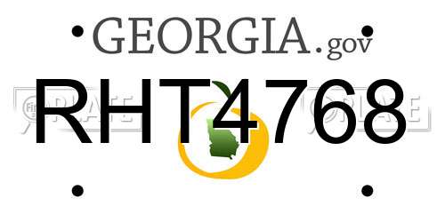 RHT4768 Georgia License Plate