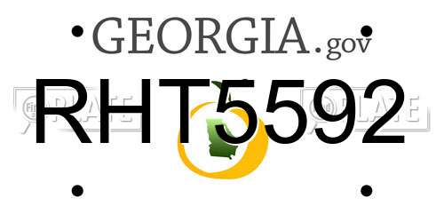 RHT5592 Georgia License Plate