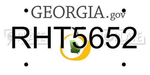 RHT5652 Georgia License Plate