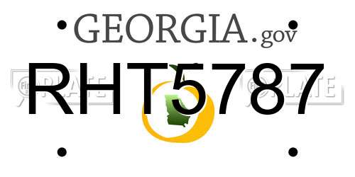 RHT5787 Georgia License Plate