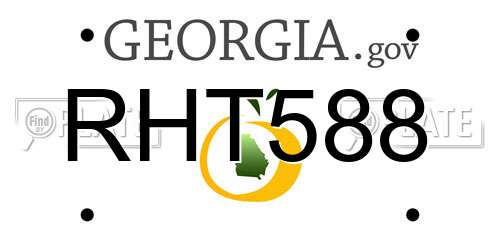 RHT588 Georgia License Plate
