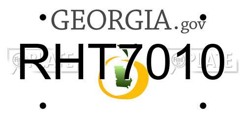 RHT7010 Georgia License Plate