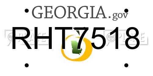 RHT7518 Georgia License Plate