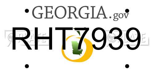 RHT7939 Georgia License Plate