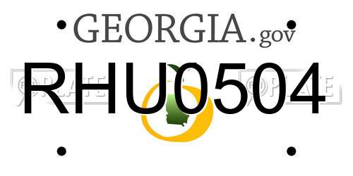 RHU0504 Georgia License Plate