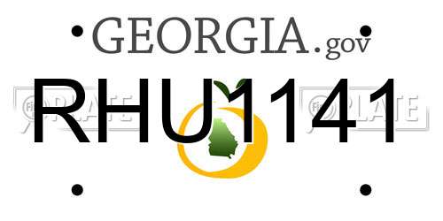 RHU1141 Georgia License Plate