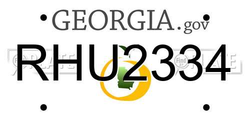 RHU2334 Georgia License Plate