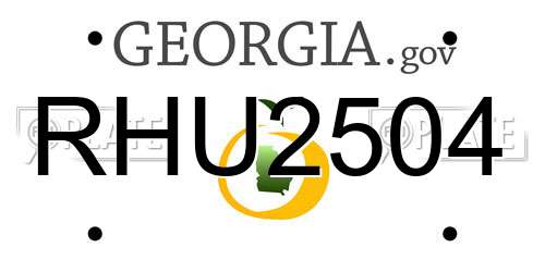 RHU2504 Georgia License Plate
