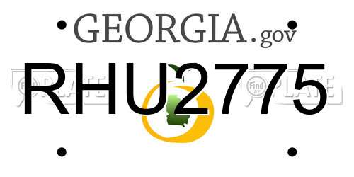 RHU2775 Georgia License Plate