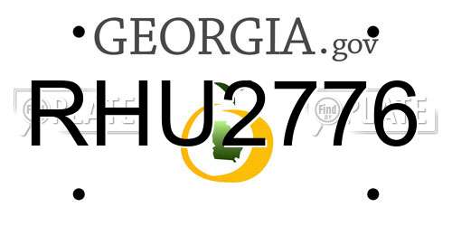 RHU2776 Georgia License Plate