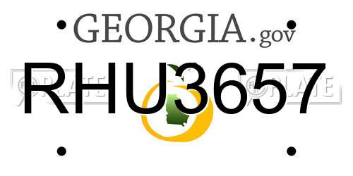 RHU3657 Georgia License Plate
