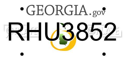 RHU3852 Georgia License Plate