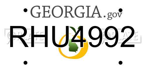 RHU4992 Georgia License Plate