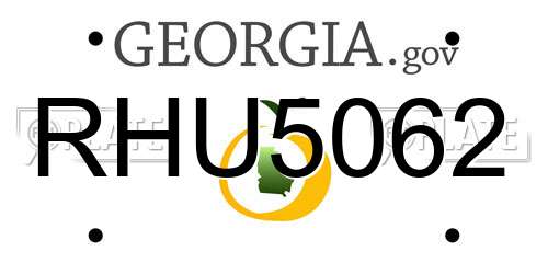 RHU5062 Georgia License Plate