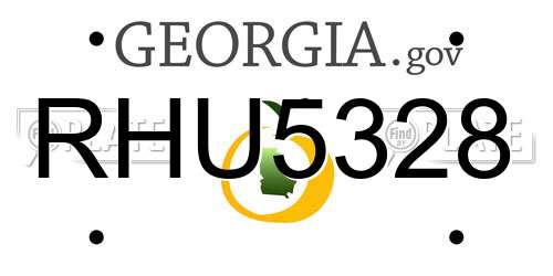 RHU5328 Georgia License Plate