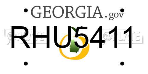 RHU5411 Georgia License Plate