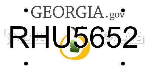 RHU5652 Georgia License Plate