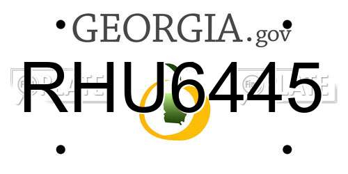 RHU6445 Georgia License Plate