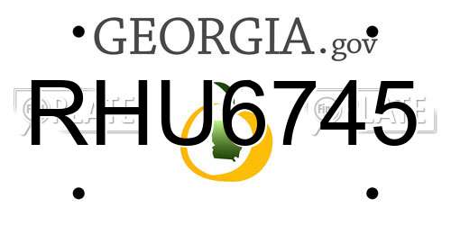RHU6745 Georgia License Plate