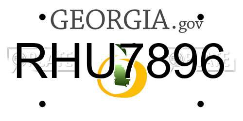 RHU7896 Georgia License Plate