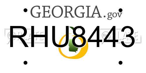 RHU8443 Georgia License Plate