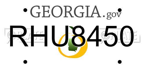 RHU8450 Georgia License Plate